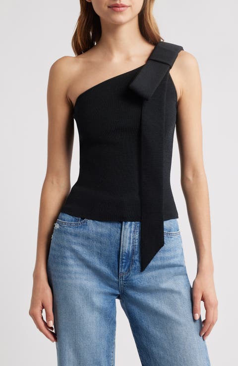 Nomi Bow Detail One-Shoulder Sweater
