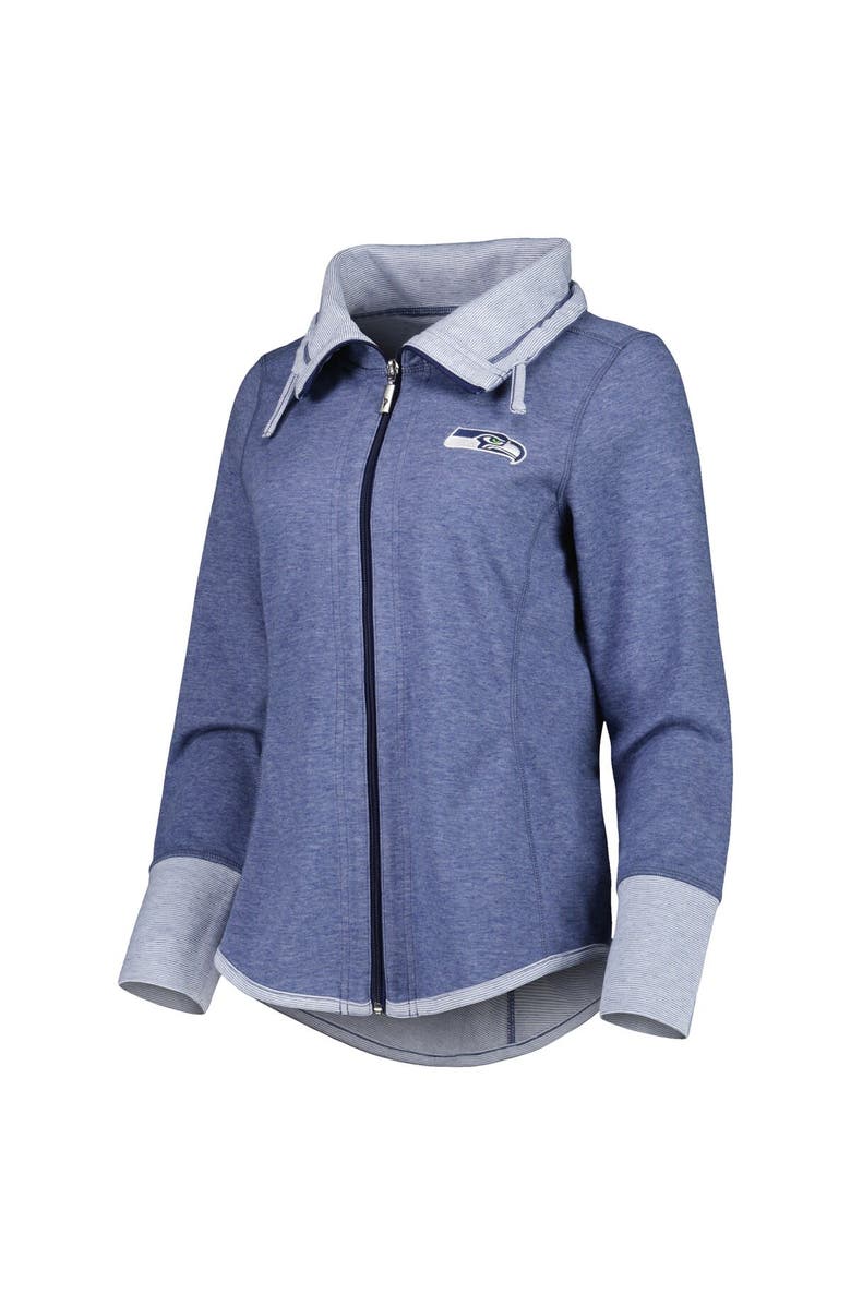Tommy Bahama Women's Tommy Bahama Heathered College Navy Seattle Seahawks Sport Sun Fade Full-Zip Sweatshirt, Alternate, color, Heather Navy