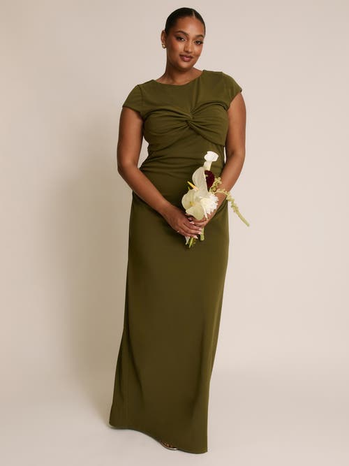 Six Stories Twist Bust Short Sleeve Stretch In Green