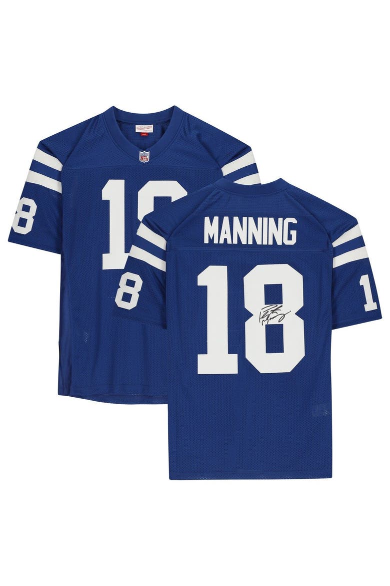 Peyton Manning Indianapolis Colts Autographed Mitchell & Ness Blue Authentic Jersey, Main, color, Blue