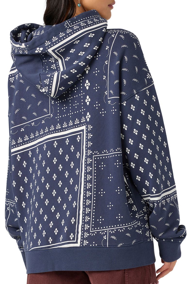 Bandana Printed Hoodie, Alternate, color, NAVY