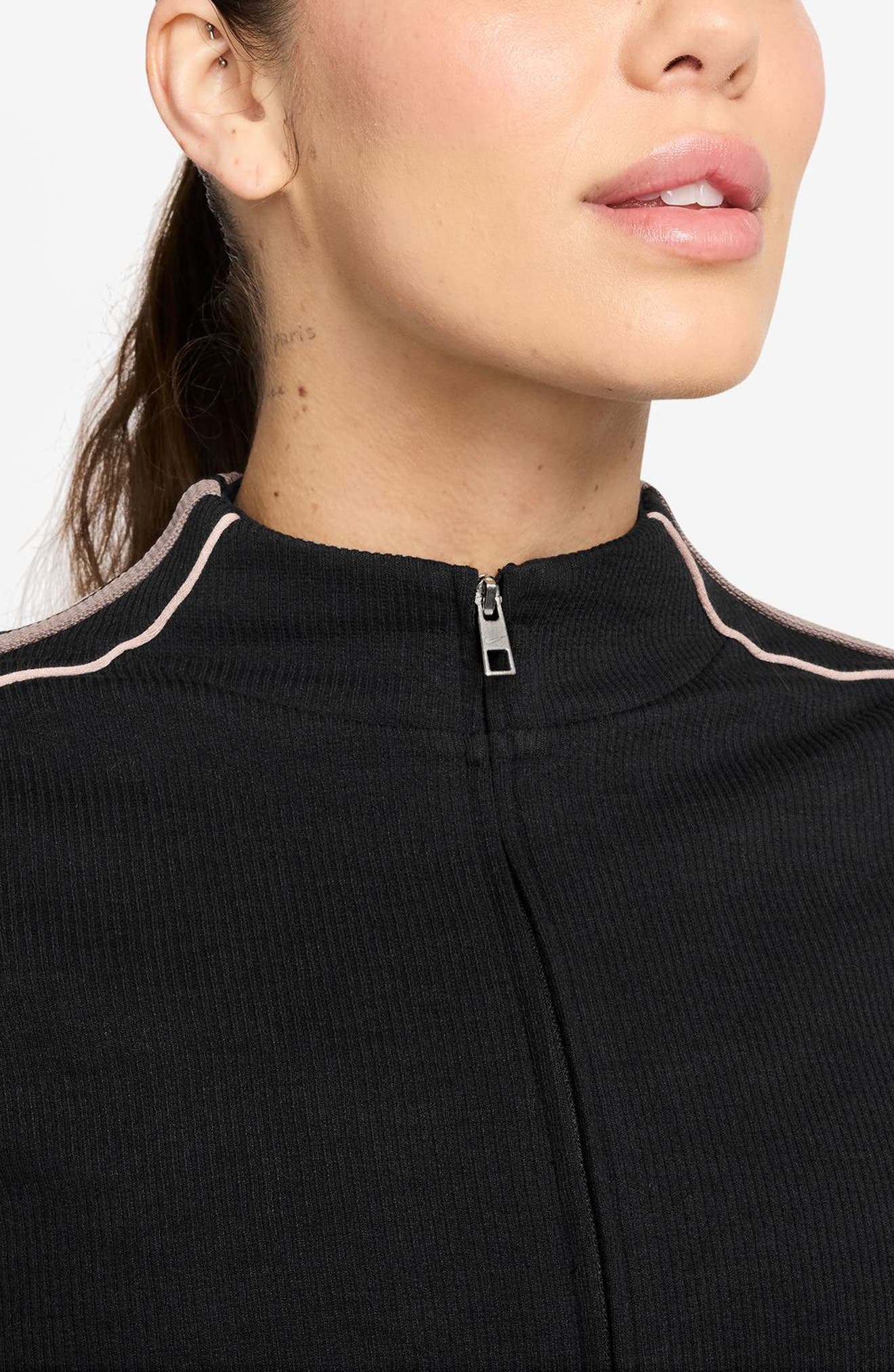 x Naomi Osaka Rib Knit Zip Crop Jacket (Women) | Nordstrom