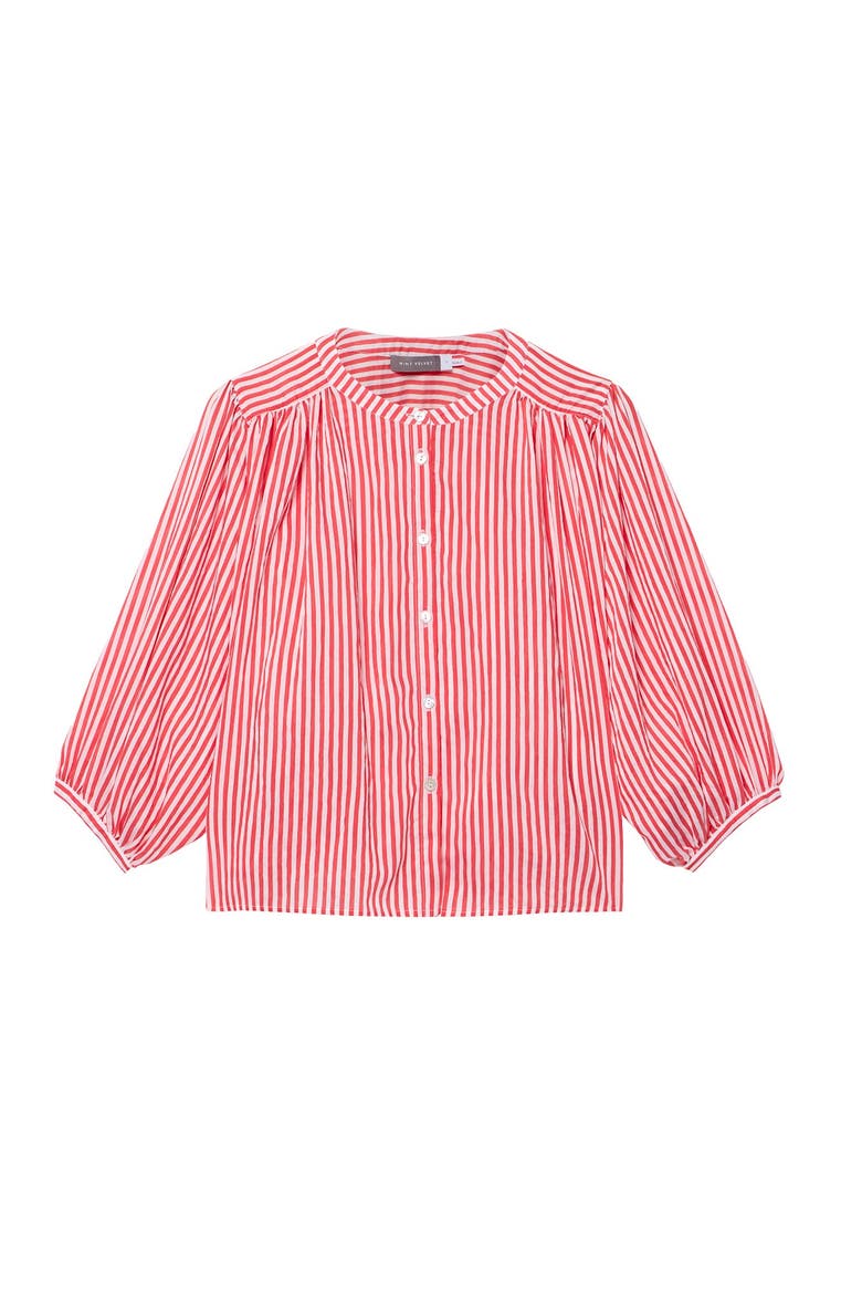 Striped Batwing Blouse, Alternate, color, Red