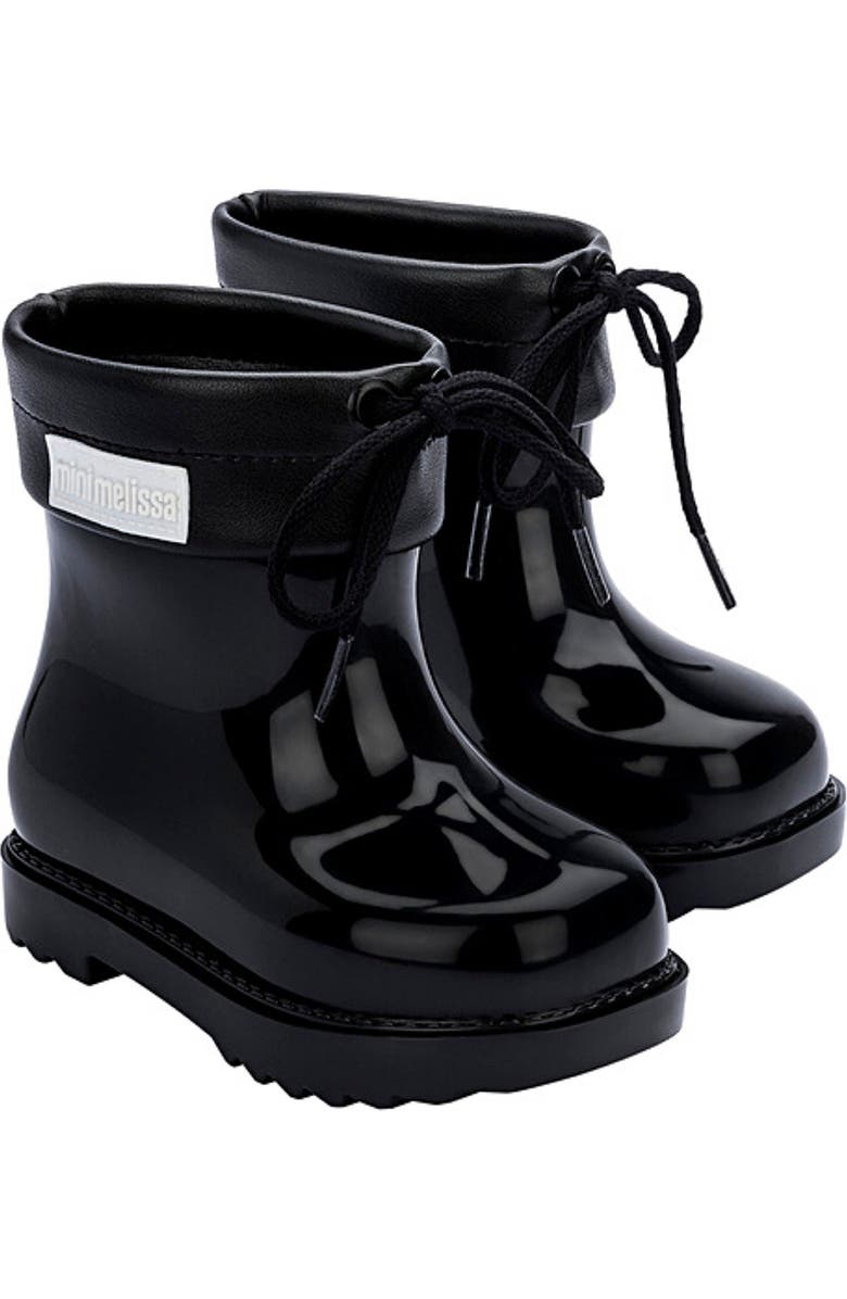 Mini Melissa Glitter Water Resistant Rain Bootie, Main, color,