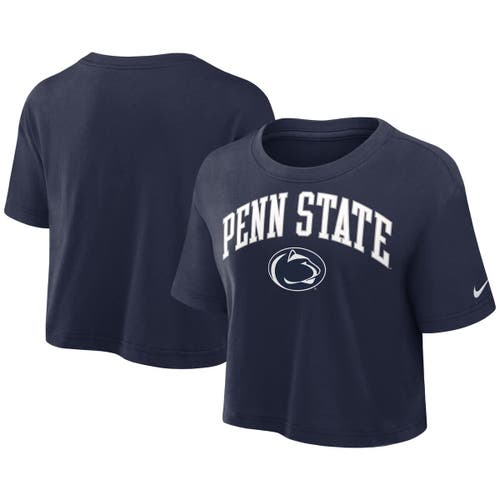 Nike Navy Penn State Nittany Lions Athletic Prep Arch Performance Cropped T-shirt In Blue