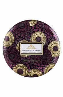 Japonica Santiago Huckleberry Three-Wick Decorative Tin Candle