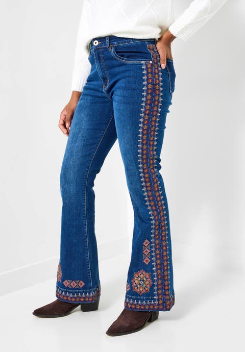 Groovy Embroidered Bootcut Jeans