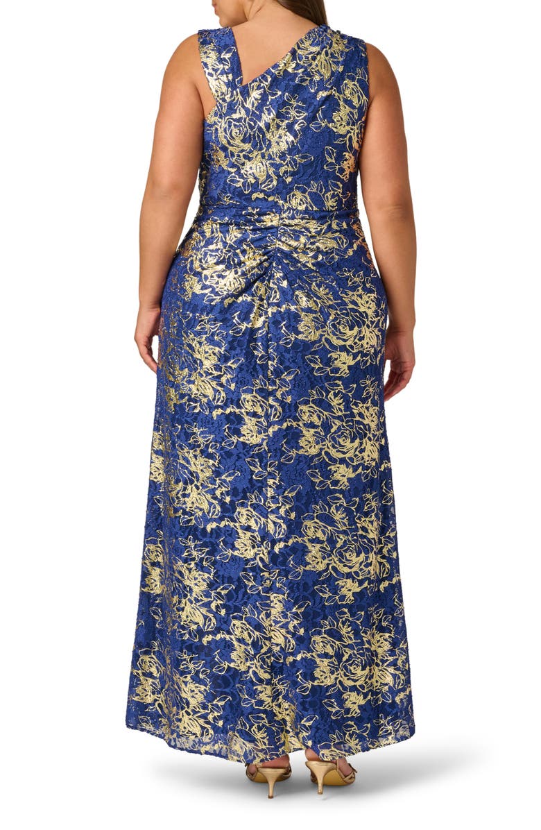 Adrianna Papell Asymmetric Neck Lace Gown, Alternate, color, 
