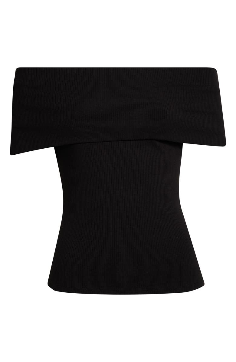 PAIGE Rosarita Rib Knit Off the Shoulder Top, Alternate, color, Black