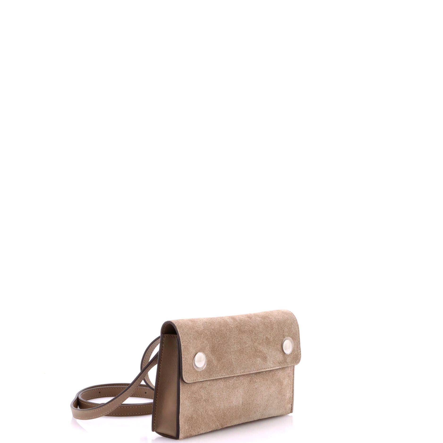 Pre-Owned Hermes Hermesnap Wallet Bag Grizzly and Swift, Alternate, color, Etoupe