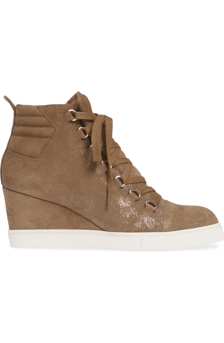 Linea Paolo Fenton Wedge Sneaker, Alternate, color, Taupe Suede