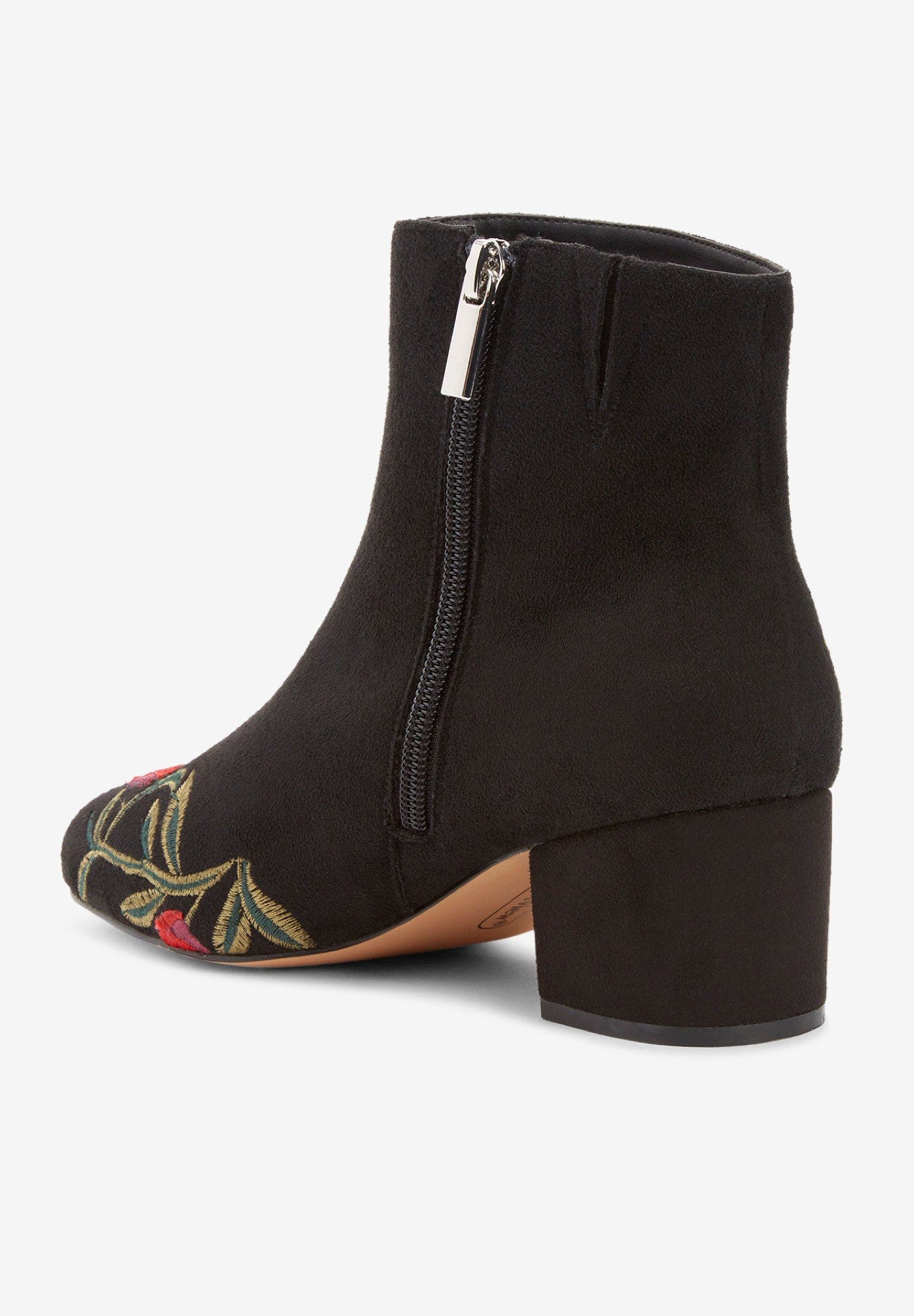 Comfortview The Sidney Bootie, Alternate, color, Black Embroidery