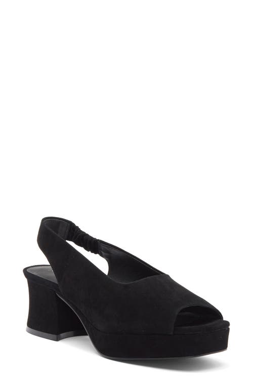 Jeffrey Campbell Extendo Slingback Platform Sandal In Black Suede