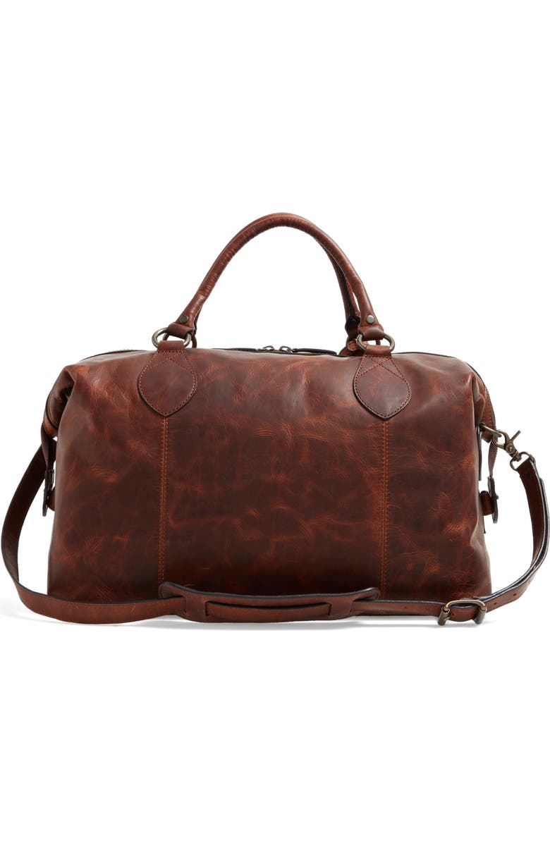 Frye 'Logan' Leather Overnight Bag, Alternate, color, Cognac