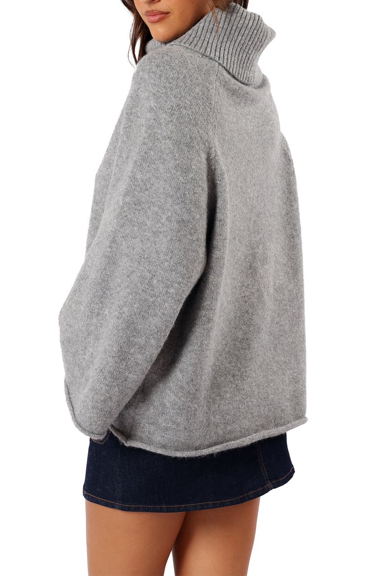 Bindy Oversize Turtleneck Sweater, Alternate, color, GREY
