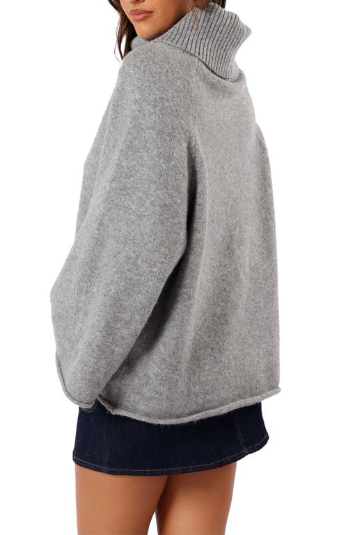 Petal And Pup Petal & Pup Bindy Oversize Turtleneck Sweater In Gray