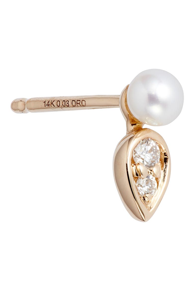 Pearl Ivy Petal Stud Earrings, Alternate, color, YELLOW GOLD