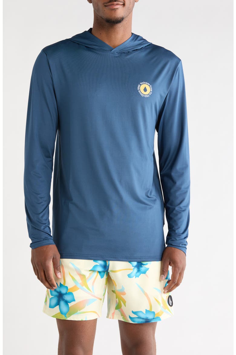 Crawdad Hooded Swim Shirt, Main, color, DEEP BLUE