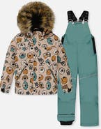 Deux par Deux Discover Dog Fleece Jacket Snow Pants Two Piece Snowsuit