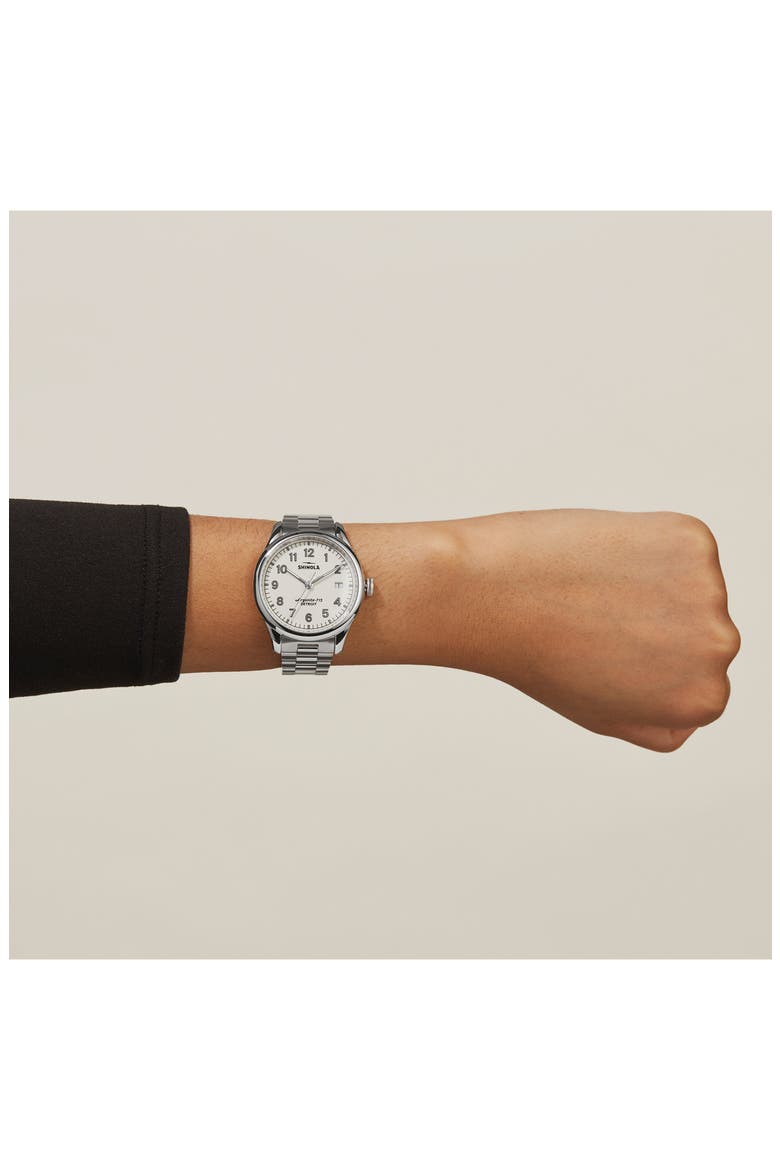The Vinton Bracelet Watch, 38mm, Alternate, color, SILVER/ ALABASTER/ SILVER
