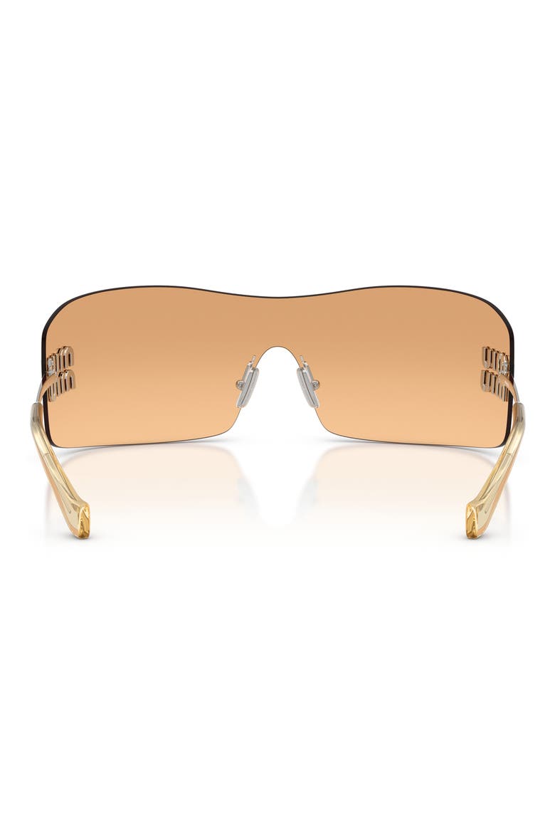 144mm Oversize Shield Sunglasses, Alternate, color, SILVER / ORANGE MIRROR SILVER