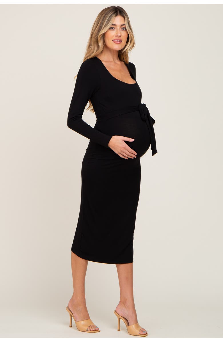 PinkBlush Basic Square Neck Midi Dress, Alternate, color, Black