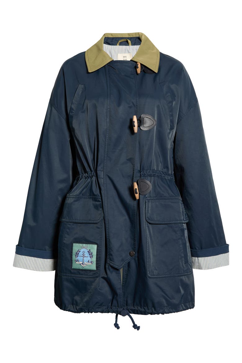 Cotton & Nylon Captain's Jacket, Alternate, color, NAVY COMBO
