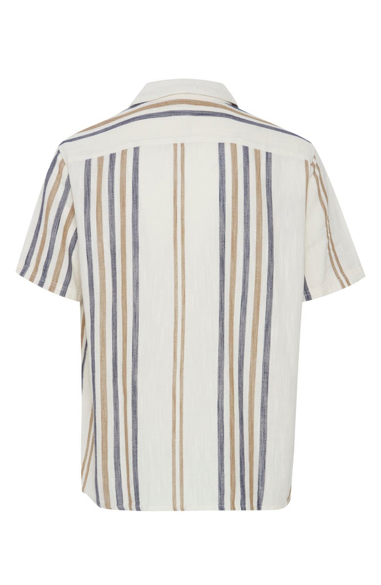 !SOLID Isai Stripe Linen Blend Camp Shirt, Alternate, color, Oatmeal