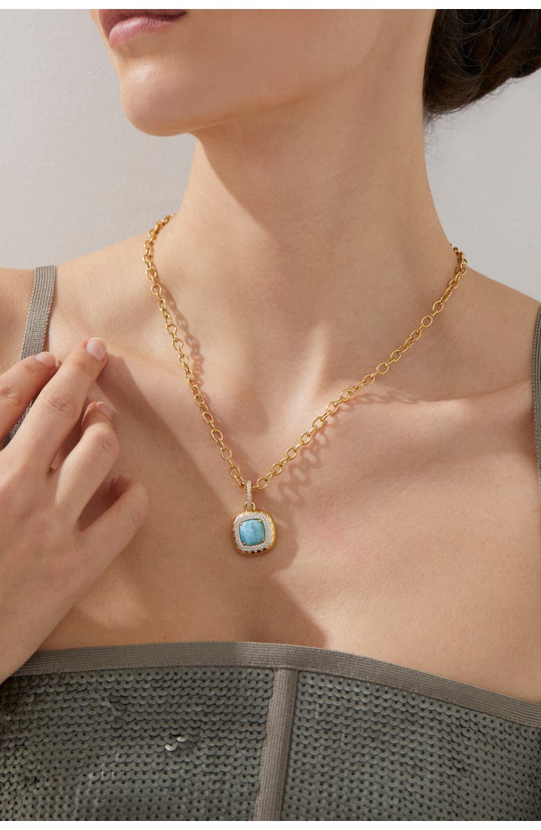 Nadri Cabarete Larimar Large Pendant Necklace, Alternate, color, Gold