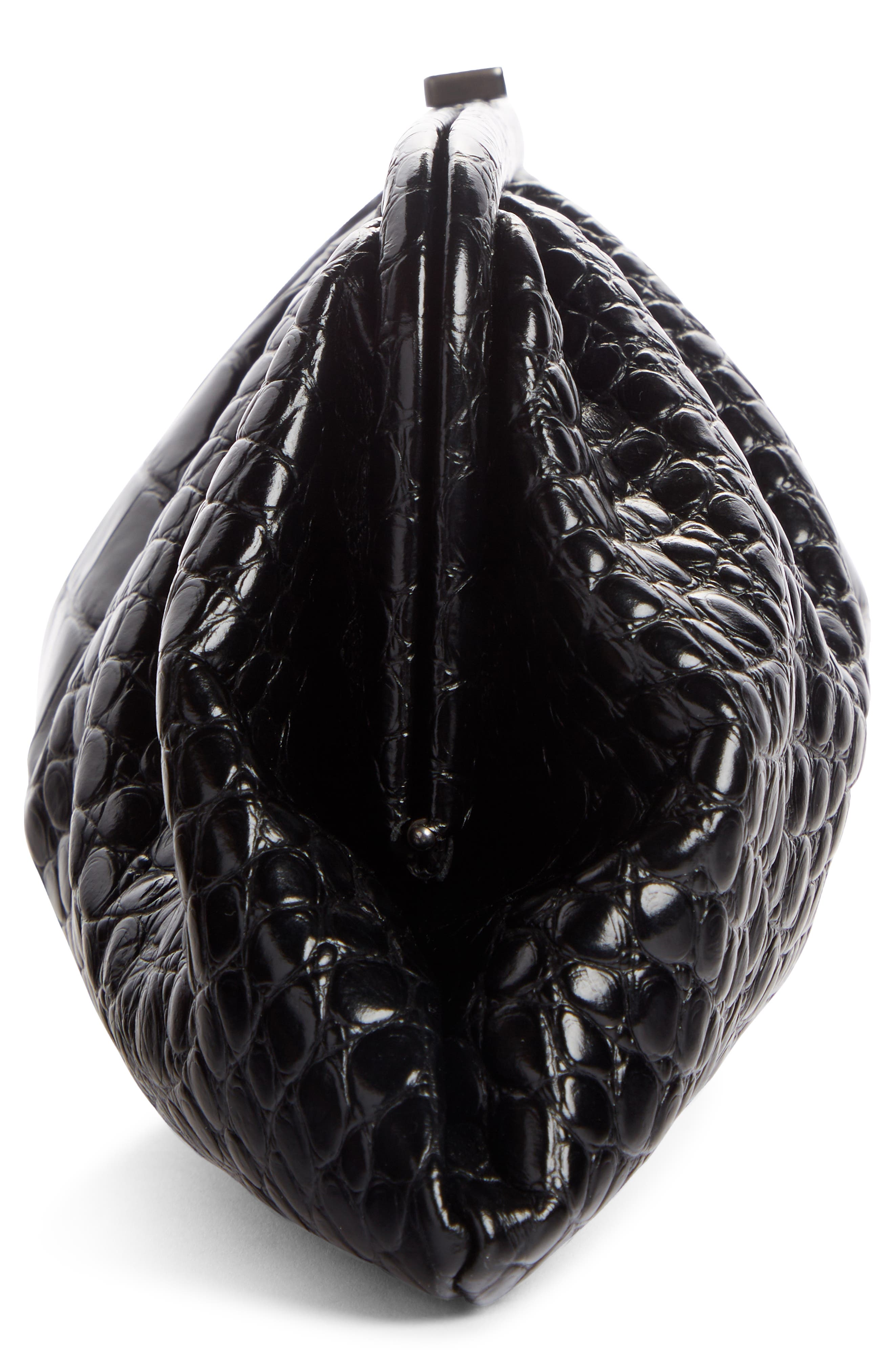 Balenciaga Extra Large Cloud Croc Embossed Leather Clutch, Alternate, color, 