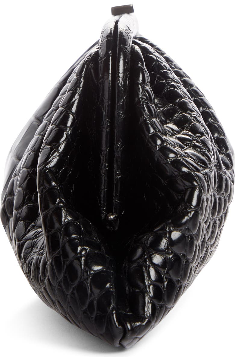 Balenciaga Extra Large Cloud Croc Embossed Leather Clutch, Alternate, color,