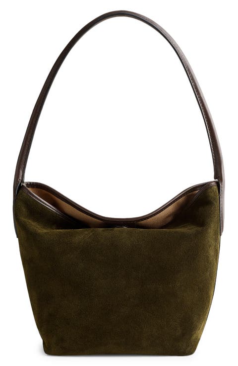 The Port Suede Lid Shoulder Bag