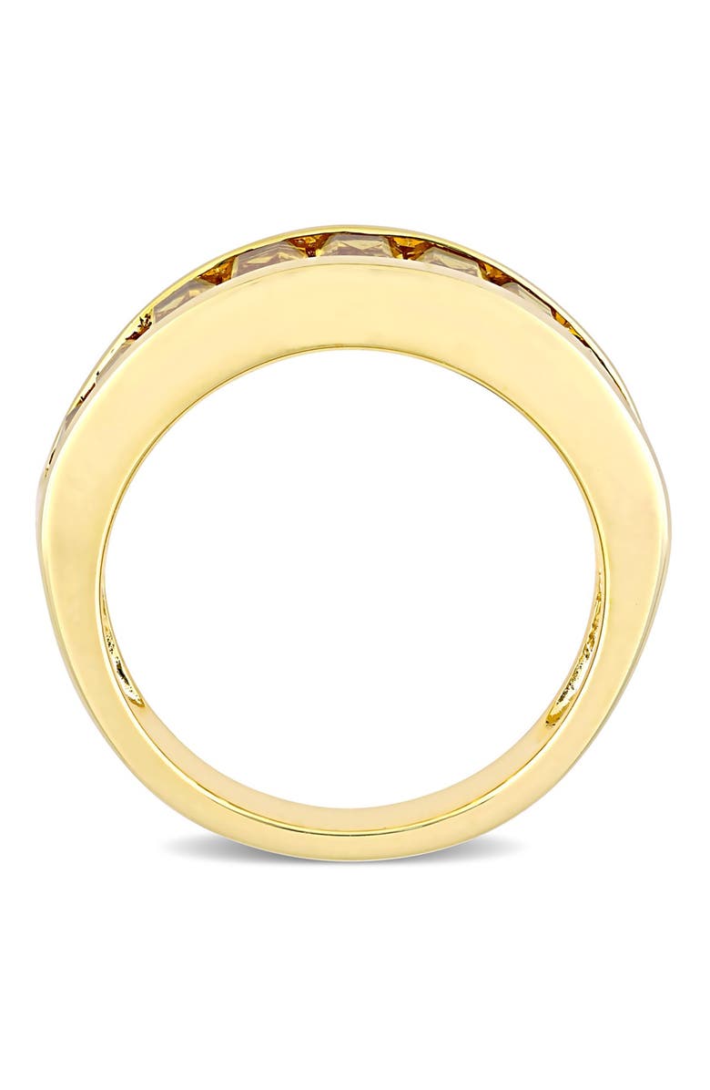 DELMAR Yellow Plated Sterling Silver Baguette Cut Citrine Band, Alternate, color,