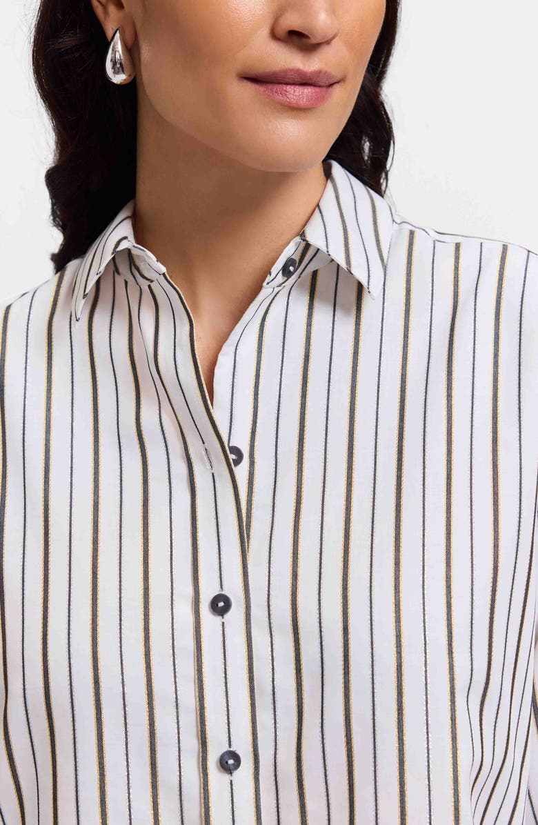 Foxcroft Meghan Metallic Stripe Shirt, Alternate, color, White/ Multi