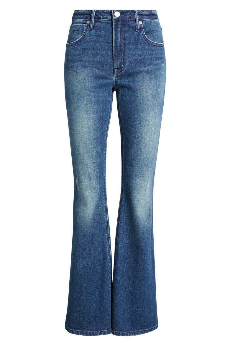 Eiffel Flare Jeans, Alternate, color, DARK WHISKER WASH