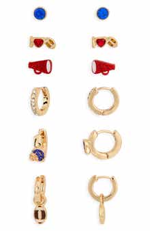 Leith Set of 6 Football Stud Earrings