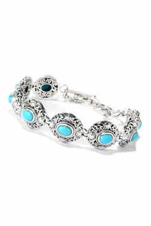 SAMUEL B. Sterling Silver Turquoise Station Bracelet