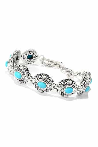 SAMUEL B. Sterling Silver Turquoise Station Bracelet