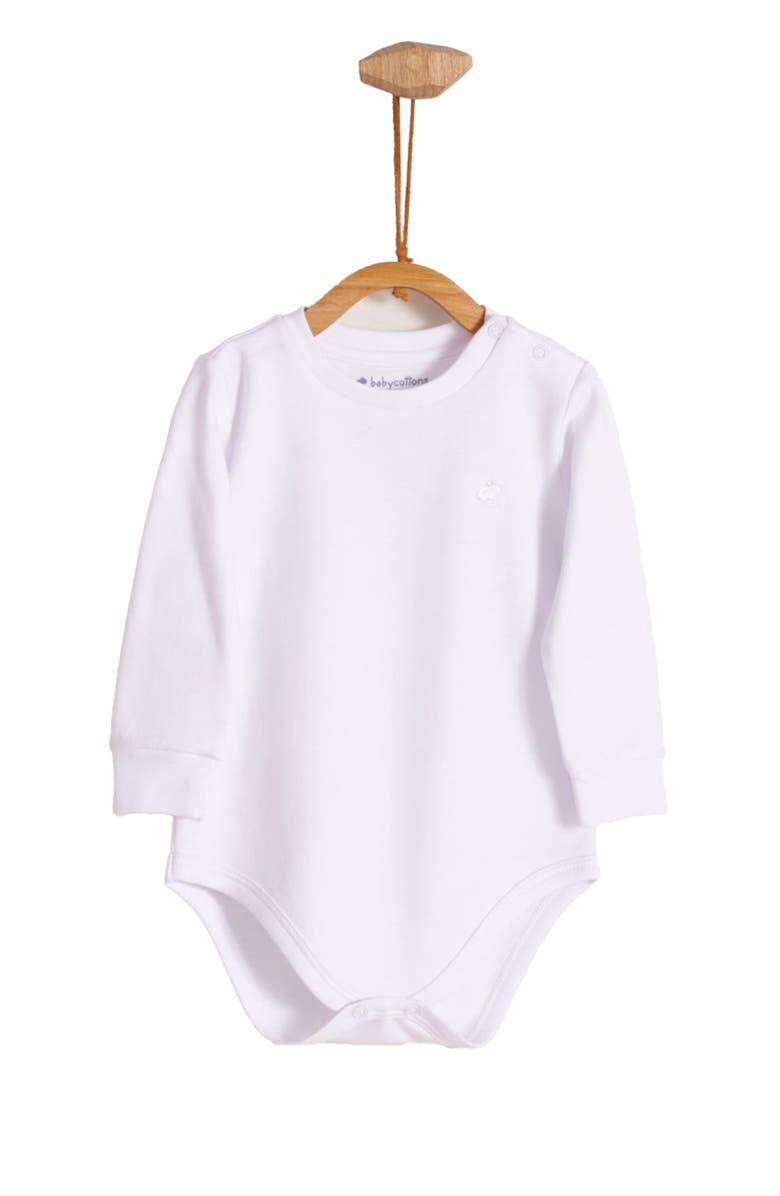 Babycottons Premium Peruvian Pima Cotton Colors Long Sleeve Bodysuit For Infant, Main, color, 