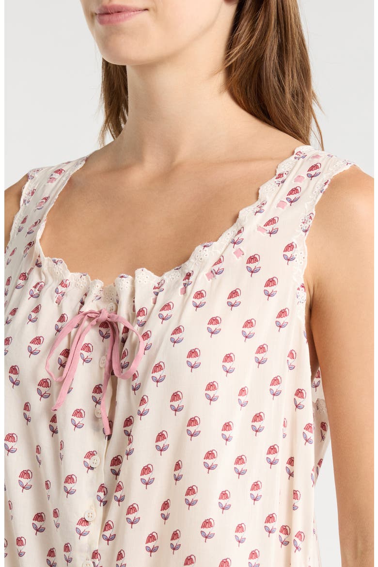 Holly Eyelet Trim Organic Cotton Blend Nightgown, Alternate, color, LAUREL CANYON