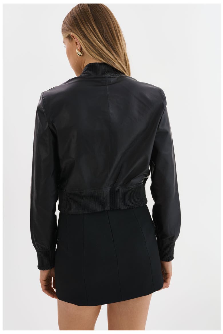 Kordella | Reversible Leather Bomber Jacket, Alternate, color, Black/Gold