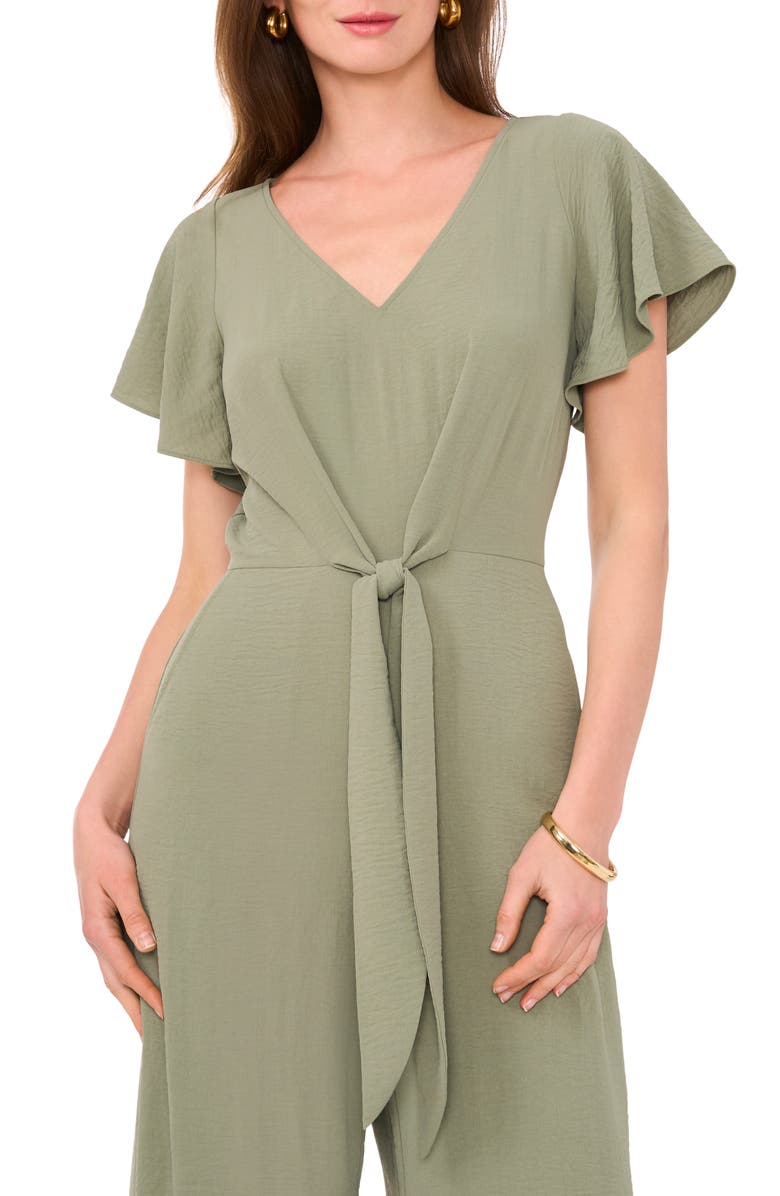 Vince Camuto Tie Waist Crop Wide Leg Jumpsuit, Alternate, color, 