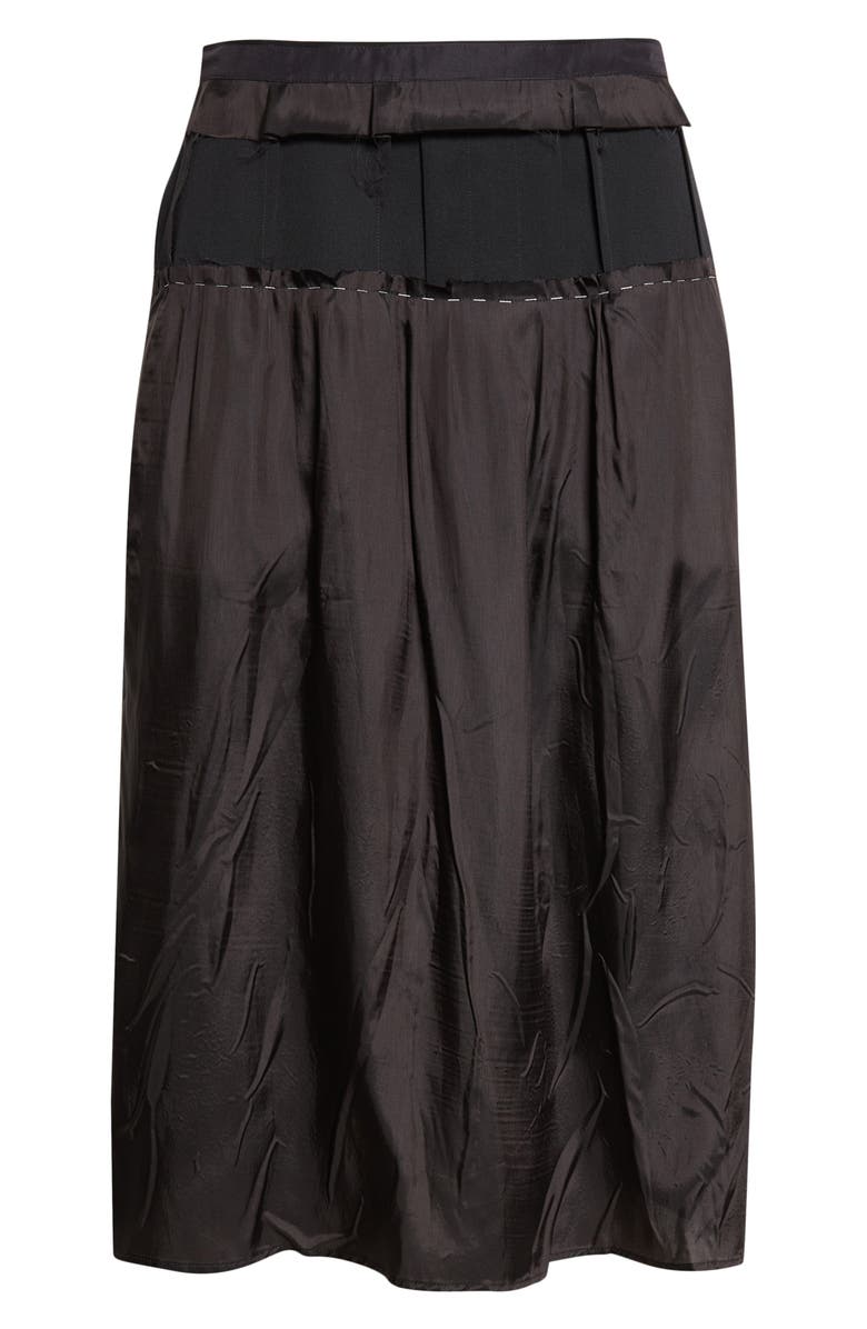Maison Margiela Mixed Media Skirt, Main, color, Carbon/ Black