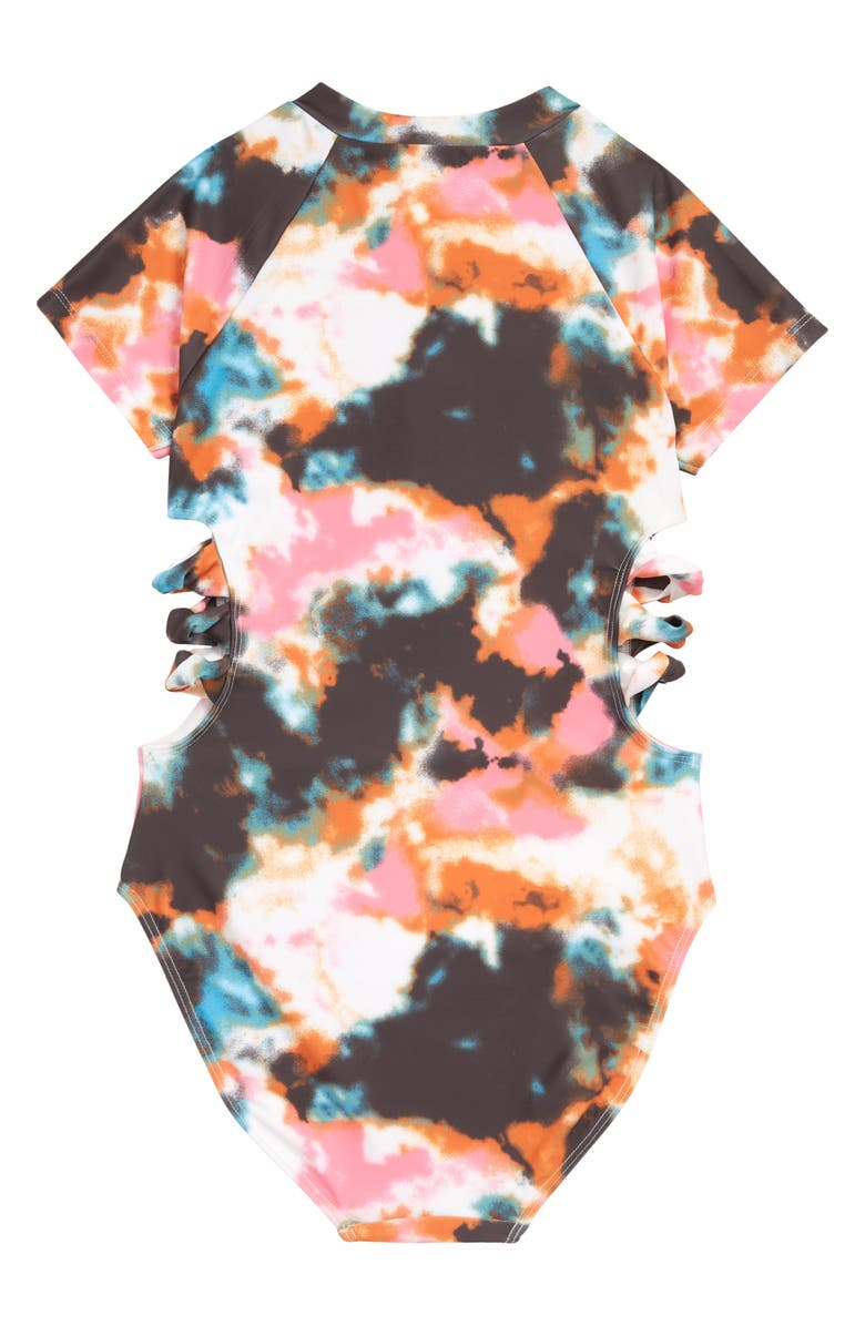 Treasure & Bond Kids' Cutout One-Piece Rashguard Swimsuit, Alternate, color,