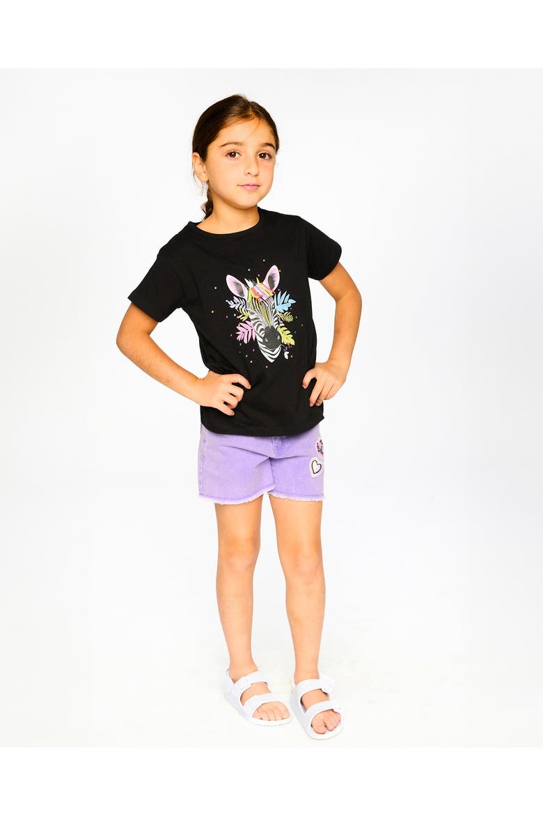 Organic Cotton Jersey Zebra Short Sleeve T-Shirt, Alternate, color, Black