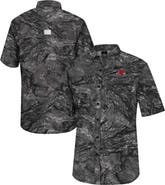 COLOSSEUM Men's Colosseum  Charcoal Louisville Cardinals Realtree Aspect Charter Full-Button Fishing Shirt