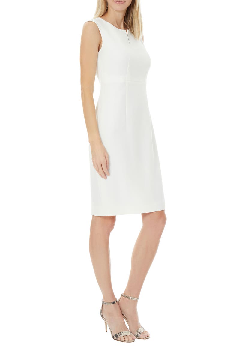 Notch Neckline Sleeveless Sheath Dress, Main, color, VANILLA ICE