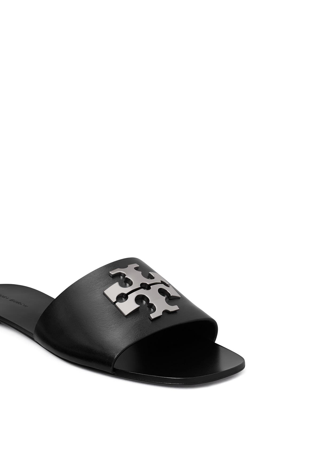 Tory Burch Charlie Slide Sandal, Alternate, color, Perfect Black