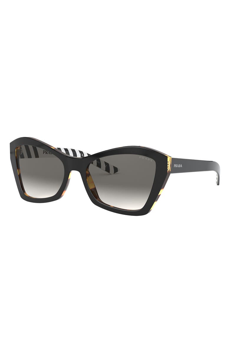 Prada 55mm Polarized Cat Eye Sunglasses, Alternate, color, 