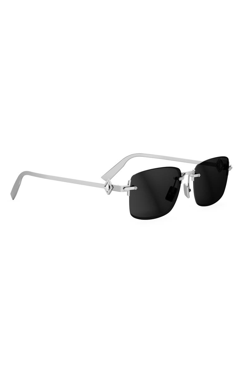 DIOR 'CD Diamond S11U Rectangle Sunglasses, Alternate, color, Shiny Palladium / Smoke